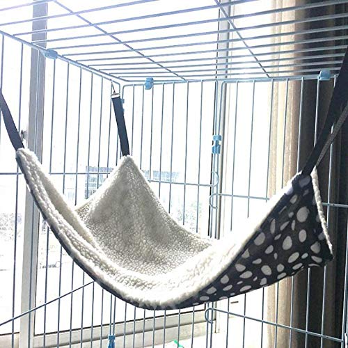 AKIRO for Kitten Cat Cage Cage Hammock, Hanging Bed Round Dot Tower Zebra Leopard Pattern Warm Pet Hammock, Soft Plush Hanging Cat Bed Mat Winter Warm Cotton