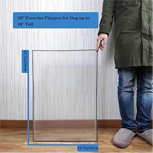 BRIAN & DANY Pet Dog Playpen, Clear Acrylic Puppy Dog Play Pen Indoor, Portable Small Animal Transparent Fence Panels for Rabbit, Kitten, Bunny, Cat, 28 X 20 Inch - style: 28 X 20 Inch