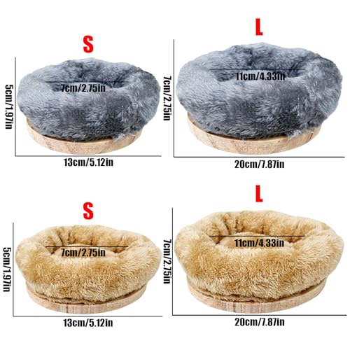 Bird Nest,1Pc Detachable Plush Parrot Hammock Bed,Winter Warm Bird House Snuggle Hut Birds Sleeping Bed Wood Perch for Budgies Cockatiel Conure Parakeet Hamster (Brown, Small) - color: Brown, size: Small