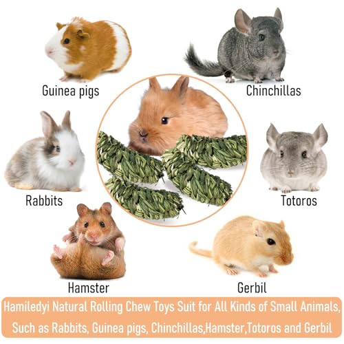 Hamiledyi Rabbit Chew Ball Bunny Timothy Grass Ball Natural Woven Chewing Toys Small Animal Activity Play Balls Chew Toys for Bunny Rabbits Hamster Guinea Pigs Chinchilla Gerbils 4PCS - style: Banana 4 PCS