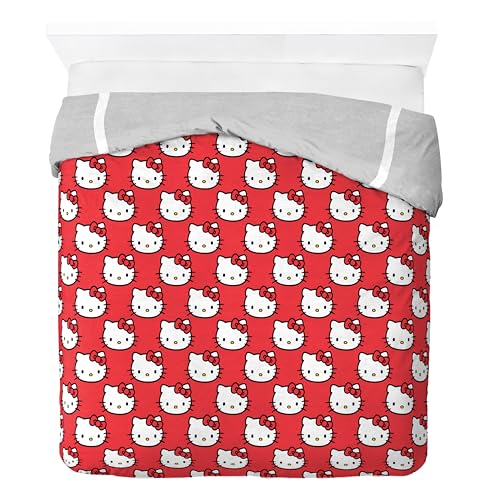 Jay Franco Duvet Cover Set – 3 Piece Comforter Cover and Sham Set, Super Soft Cozy Bedding (Insert Not Included) Grey - Hello Kitty, Full - color: Grey - Hello Kitty, size: Full