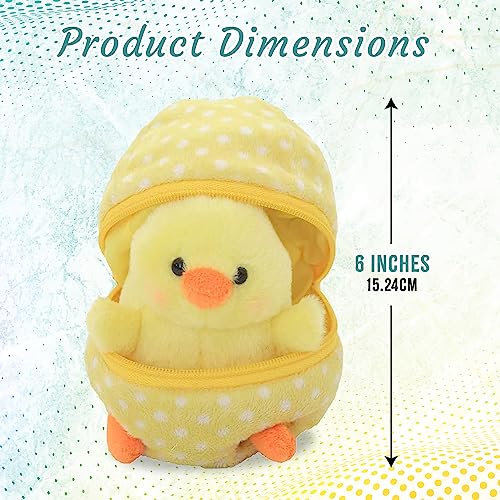 Easter Stuffed Animal - 6 inch - Surprise Zip up Egg Hideaway Springtime Inspired Plush Toy Gift for Kids, Boys and Girls - Easter Mother's Day Birthday (Chick-Egg) - color: Chick-egg
