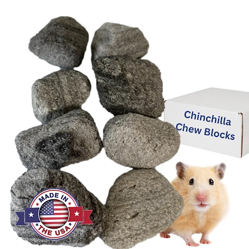 Chew Toys for Chinchilla, Lava Block Toys for Small Pet Animals like Rat, Mice, Bunny, Hamster, Degus, Gerbils, Pumice Blocks, Guinea Pig Toy, Rabbit Chew Toy by Billy Buckskin - Pack of 8 - size: 1 Count (Pack of 8)