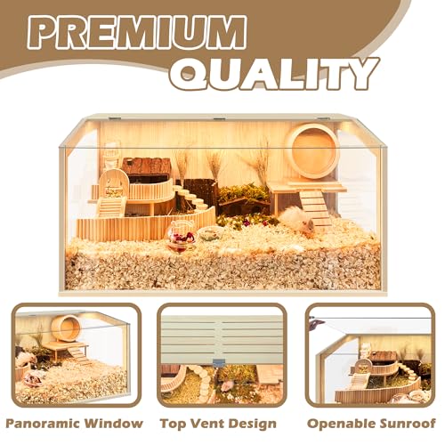 Hamster Cage Chewproof, Large Hamster Cages and Habitats, Openable Top with Acrylic Sheets, Solid Built - size: 40.0"L x 20.0"W x 20.0"H