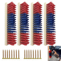 4 PCS Livestock Scratching Brush Goat Scratcher Brushs Post with 20 Screws,Wooden Goats Brush Goat Toys for Goats,Sheep,Pigs,Cow,Horses,Goat Care Supplies(Red)