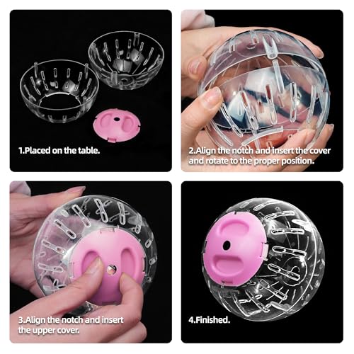 U0U Hermit Crab Running Ball Toy,Small Hermit Crab Accessories,Pink Hermit Crabs Climbing Toys,Suitable for Hermit Crabs and Hamster Rat (Pink)