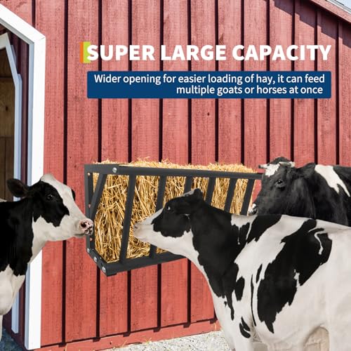 Garvee Hay Feeder for Horses, 27'' Long Hay Rack | with 16 Gallon Large Capacity, Heavy Duty Carbon Steel Wall Mounted Feeder Rack for Horses, Goats, Sheep in Stable and Farm - size: 27 inch