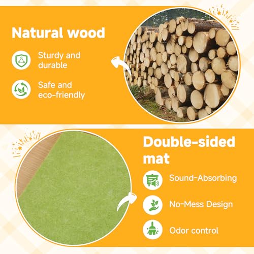 Wooden Guinea Pig Hideout Castle with Stairs,Small Animal Bed Hut Habitats Spacious 2-Level Detachable Small Pet House for Rabbits, Hamsters & Chinchillas Bunny (Green) - color: Green