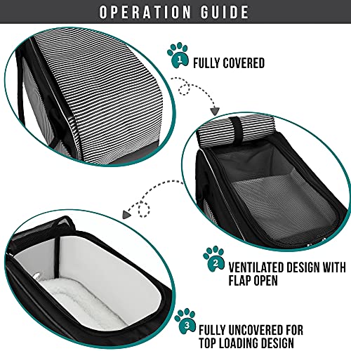 PetAmi Dog Purse Carrier for Small Dogs Cats, TSA Airline Approved Soft-Sided Pet Carrier with Pockets, Ventilated Travel Tote Bag with Bed & Shoulder Strap, Puppy Kitten, Max 12 lbs, Stripe Black - color: Stripe Black
