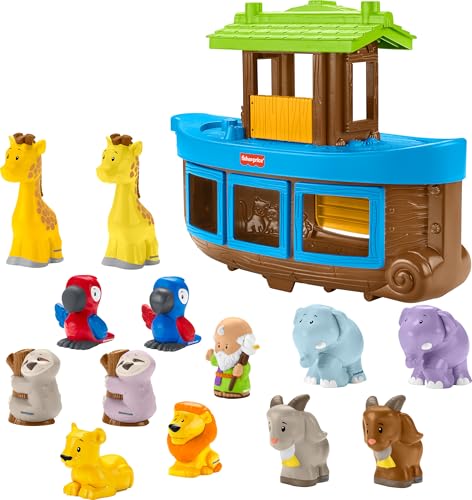 Fisher-Price Little People Noah’s Ark Playset | Toddler Toys, 12 Animals & Noah Figure, Pretend Play for Kids Ages 1+ Years (Amazon Exclusive)