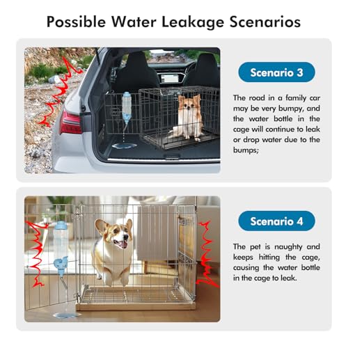 Vannon Dog Crate Water Bottle, 34oz Top-Fill Pet Water Dispenser, Blue | kennel water bottle helps keep pets hydrated longer with fewer refills and easy daily care. - color: Blue, size: 34oz