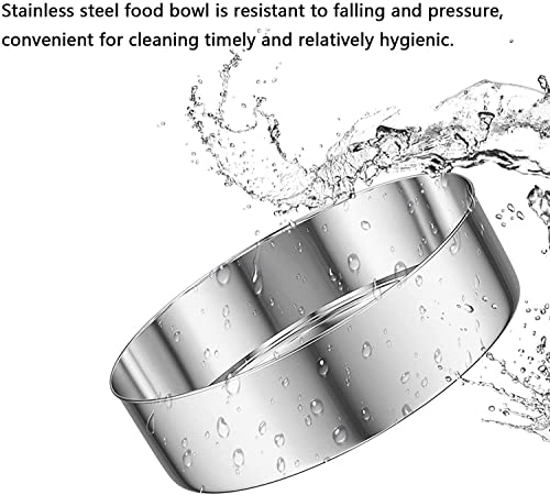 Tfwadmx Pet Double Dishes Rabbit Food Water Dispenser Set Cat Self Filling Bowls No Spill Dog Automatic Waterer Bottle Anti Gravity Feeder Cute Detachable Stainless Steel Bowl for Kitten Puppy Bunny - color: Grey