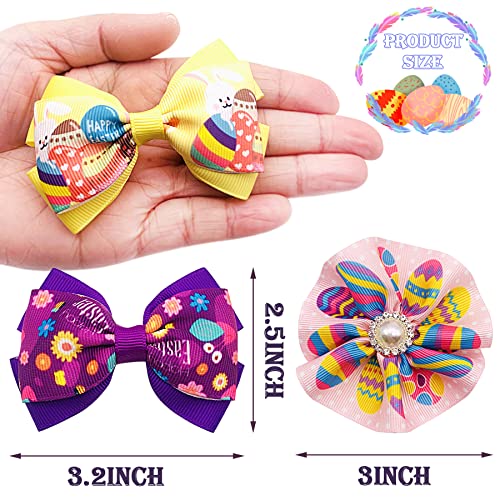 PET SHOW 4pcs Small Dogs Collar Flowers and Bows Charms For Festival Holiday Party Cats Rabbits Slides on Collars Leashes Puppies Medium Dog Collar Attachment - color: Easter-4pcs
