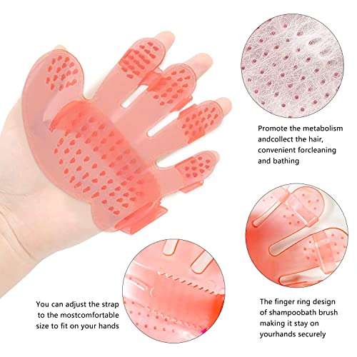 7-Piece Small Pet Grooming Kit: Brush, Nail Clippers, Hair Remover, Shampoo Brush with Hand Strap for Rabbits, Hamsters, Bunnies - color: Pink