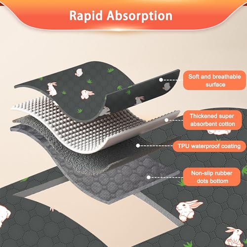Guinea Pig Cage Liner, Reusable Guinea Pig Bedding Washable Absorbent Pee Pads for Dogs Kitten Rabbit Chinchilla Hamster, Leakproof & Anti Slip (2, C&C 2*3, 28"x41") - color: Gray, size: 28" x 41", 2pcs