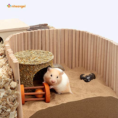 Niteangel Hamster Climbing Ladder Wooden Suspension Bridge for Guinea Pigs Rats Hedgehog Gerbils Mouse Sugar Glider and Other Small Animals (Large) - size: 26.4” x 7.9"