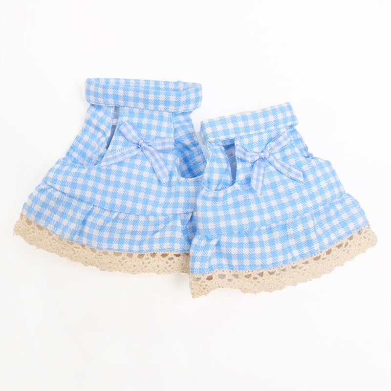 Guinea Pig Harness and Leash Set, Small Animal Dress Vest for Ferrets, Chinchillas and Similar Pets, Adjustable Walking Outfit with 4FT Leash,Blue Plaid, M,1530-5 - color: Blue Plaid, size: M: 5-7" Neck, 9-10" Chest, GPig/Ferret