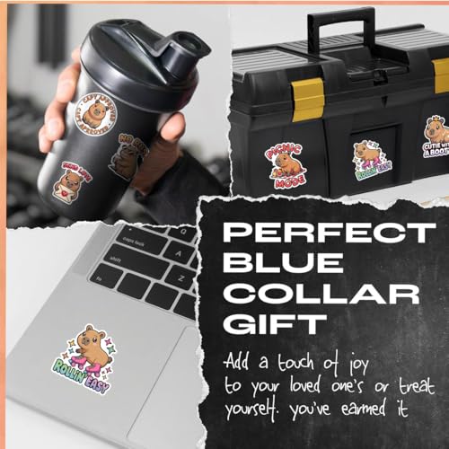 Vybonz Capybara Sticker Cute Animal Decal Funny Cartoon Wildlife | Capybara Stickers with Funny Animal Quotes for Capybara Lovers, Laptop, Water Bottle, Journal and Notebook Use - color: Capybara, size: 3in
