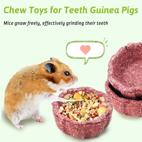BNOSDM 3 Pcs Hamster Edible Premium Timothy Hay Chew Bowl Purple Sweet Potato Blend Rabbit Treats for Teeth Chewing Chinchilla Chew & Decor Toys for Syrian Dwarf Hamsters Gerbils Mice - color: 3PCS-Timothy & Sweet Potato