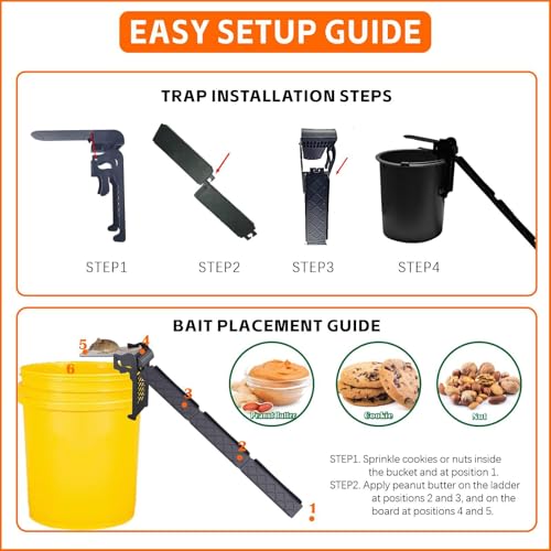Walk The Plank Mouse Trap for 5 Gallon Bucket, Auto Reset 1 Pack | Continuous multi-catch system with instant auto-reset plank, high sensitivity trigger, fits standard 5-gallon buckets easily - style: 1 Pack