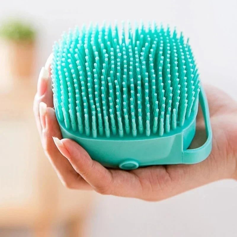 Soft Silicone Pet Brush - Invigorating Massage & Easy Cleaning for Dogs and Cats - Built-In Shower Gel Dispenser for Pampering Grooming Sessions - color: Yellow