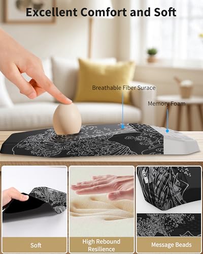 Ergonomic Mouse Pad Wrist Rest Support for Carpal Tunnel Pain Relief | Massage Design Mousepad, Memory Foam, Non-Slip PU Base for Computer Desk, Sea - color: Sea