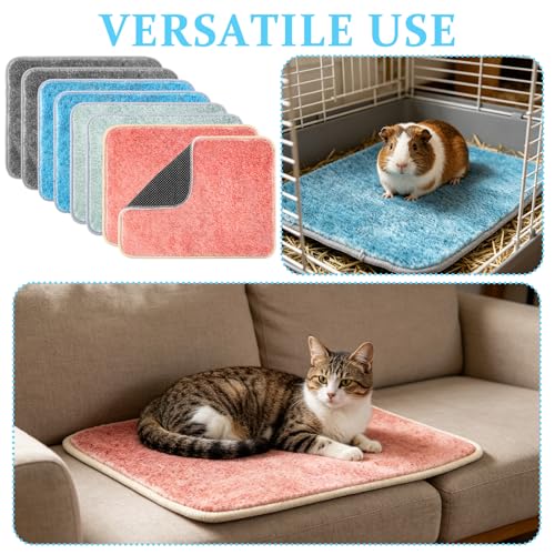 8 PCS Guinea Pig Cage Liner 16 x 12 Inch Reusable Fleece Bedding Mats Washable Pee Pads for Rabbit Hamster Chinchilla and Other Small Animal Cage Supplies (Green, Pink, Gray, Blue) - color: (Green, Pink, Gray, Blue) 8PCS