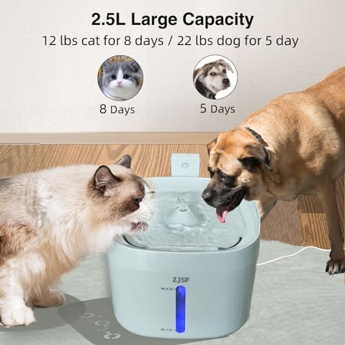 Cat Water Fountain, 2.5L Cat Fountain, Super Silent Pet Water Fountain, Water Dispenser with Smart Pump for Cats, Dogs, Multiple Pets Blue - color: Blue