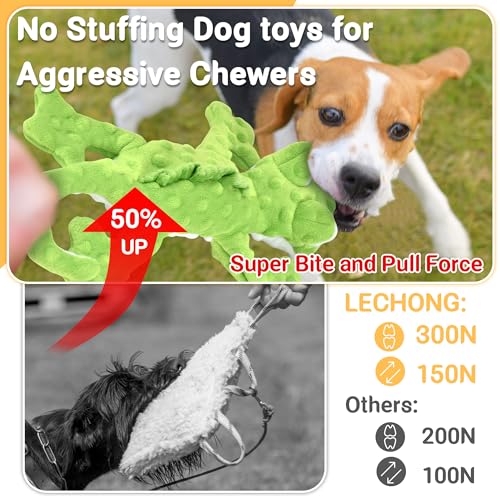 LECHONG No Stuffing Dog Toys for Aggressive Chewers, Squeaky Dog Toys for Large Medium and Small Dogs, Puppy Dog Chew Toys to Keep Them Busy Pack of 5 - size: 5pcs unstuffed dog toys