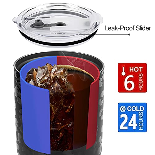 D·S 30oz Leopard Tumbler Double Wall Vacuum Insulated Travel Coffee Mug | Double Wall Vacuum Suit Cold and Hot Drink Fits in standard car cup holders With Splash-Proof Lid - color: Black Leopard
