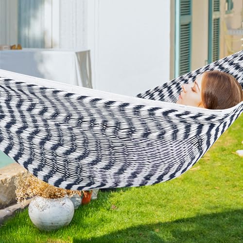 Handwoven Rope Mayan Hammock for Outside, 600 lbs Capacity | 2 Person, Portable Carrying Bag, Easy-Used Tree Straps, Carabiners, Soft Fabric, Patio (Chasm, X-Large) - color: Chasm, size: X-Large