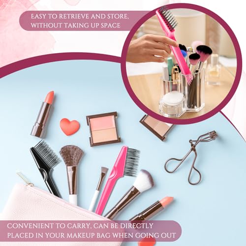 Yaomiao 2 Pcs Hair Brush Cleaner Tool 2-in-1, Black and Pink Hairbrush Cleaner for Removing Hair Dust, Mini Comb for Removing Dirt, Home Salon Use - color: Black,Pink