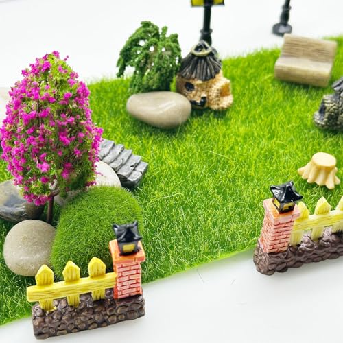 Woohome 30 PCS Fairy House Garden Accessories Mini Garden Accessories Micro Landscape Mini Zen Garden Set for Diorama Project DIY, Mini House Decor