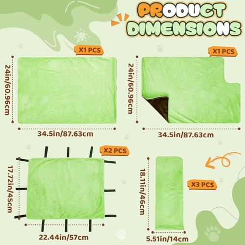 Talltalk 7 Pack Ferret Cage Liner Accessories Washable Ferret Pet Pads Bedding Cage Accessories Kit for Small Animals Hamster Rats Chinchillas Hedgehogs Guinea for Hide Play and Sleep