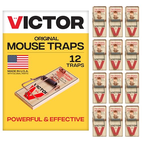 Victor Metal Pedal Mouse Traps, 12-Pack, Reusable Wooden Snap Traps | FSC Certified Wood, Indoor Mice Control Pest Elimination, Rodent Killer Control, Clean & Quick Trapping, Mice Traps for House - style: 12 Metal Pedal Traps