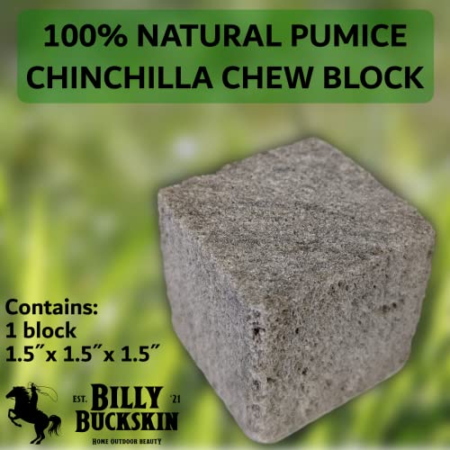 Chinchilla Chew Toys, Pumice Chew Blocks, Lava Block for Hamster, Rat, Mice, Degus, Gerbils, Small Animal Toys, Guinea Pigs, Rabbit Toy, Bunny Toy by Billy Buckskin (Pack of 6)Mined in USA - size: 1 Count (Pack of 6)