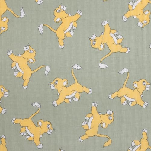 Disney Lion King 3 Piece Muslin Baby Swaddle Blanket Set 44x44 100% Cotton White - color: Lion King Sage