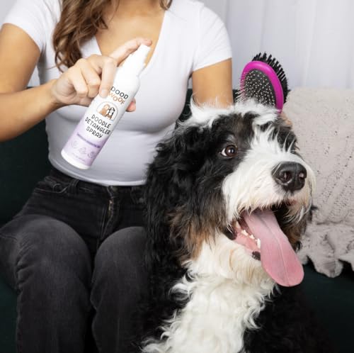 Dood Woof Dog Detangler Spray - Dematting Leave-in Conditioner for Doodles - Goldendoodle Labradoodle Poodle Puppy Grooming - 8 oz