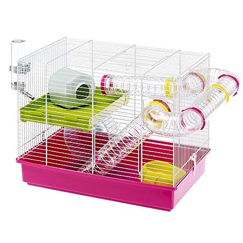 Ferplast Laura Small Hamster Cage | Fun & Interactive Cage Measures 18.11L x 11.61W x 14.8H & Includes All Accessories - style: Laura Hamster Cage