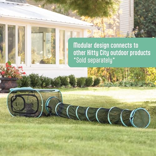 Kitty City Catio Outdoor 10' Cat Tunnel – 10‑Foot Cat‑Sized Play Tunnel, 11” Diameter, Modular Catio Connector for Cats & Small Pets
