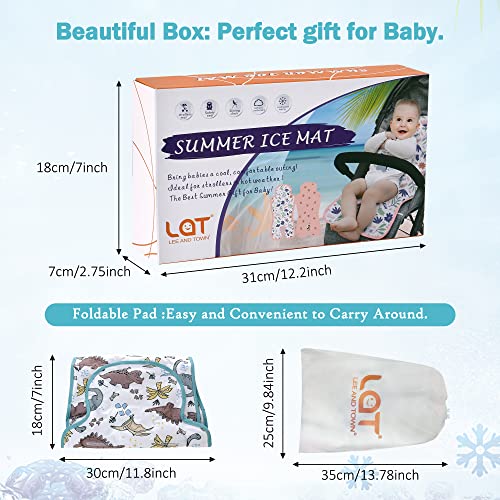 Gel Car Seat Cooler Pad,1 Pcak Double Sides-Universal Baby Stroller Ice Cushion,Summer Cooling Seat Liner,Multifunctional Suitable for Baby Dining Chair,Child Safety Seat(Dinosaur + Elephant) - color: Dinosaur + Elephant