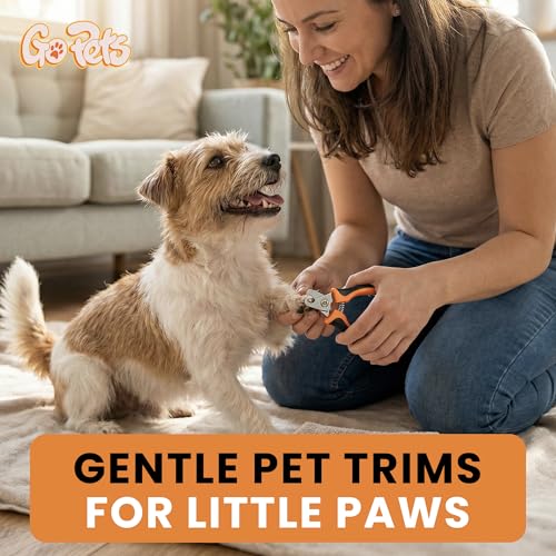 Nail Clipper for Small to Medium Pets, Quick Sensor Safety Guard | Heavy Duty Trimmer for Thick Nails, Stainless Steel Blades, Grooming Tool for Dogs & Cats, Non-Slip Handle Built-in Nail File - size: Small