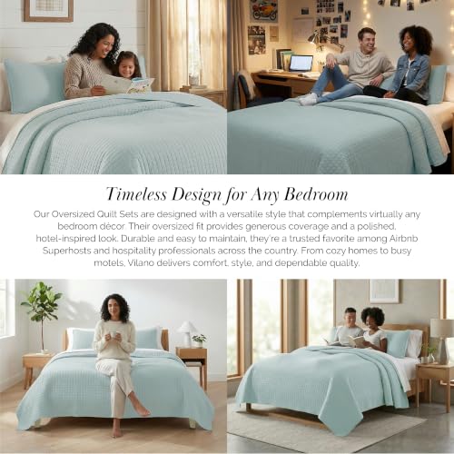 Southshore Fine Living, Inc. Twin Quilt Bedding Set, Soft Microfiber Coverlet Bedspread, Stain and Pet Hair Resistant Bedding, XL Twin Blue Quilt Bedspread Set with 1 Pillow Sham, Sky Blue - color: 03 - Blue, size: Twin / Twin XL