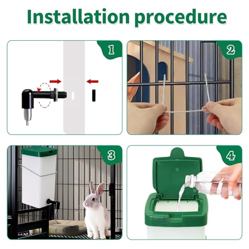 (32oz) Anti Bite Small Animal Water Bottle, Hanging Cage Automatic Small Pet Water Bottle Dispenser for Rabbit Bunny Hamster Guinea Pig Chinchilla Mouse
