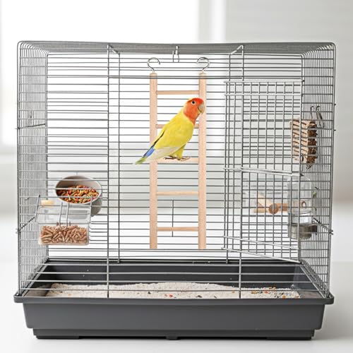 3 PCS Bird Cage Ladder, Parakeet Ladders Bird Ladder for Cage Wooden Hanging Parrot Wood Step Climbing Small Wooden Ladders for Birds Parakeets Parrots Cockatoo Lovebirds (3 Step, 5 Steps, & 7 Steps)