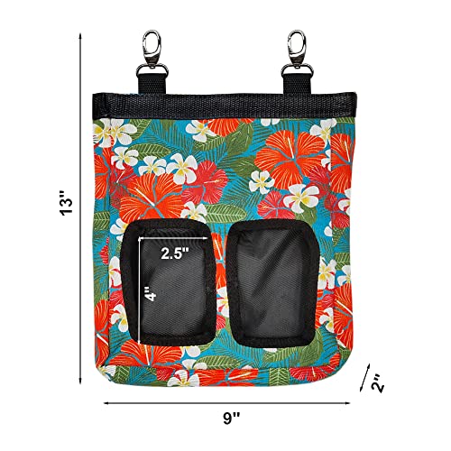 RIOUSSI Guinea Pig Hay Feeder, Hanging Rabbit Hay Feeder Bag. Big Flowers | Upgraded Double Layer Fabric | Bite Resistant | Cleaner Hay & Less Mess | Small Animal Hay Holder for Bunnies & Chinchillas - color: Bigflowers