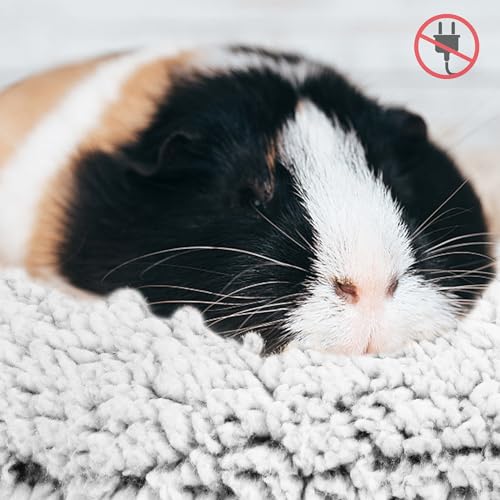 Mygeromon Guinea Pig Cage Liner Washable Rabbit Bedding Mats Gray | Small Animal Pad, for Winter Warm, 19.5×15.5 Inches
