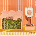 Rabbit Hay Feeder, 3-in-1 Feeding Set with Food Bowl and Hanging Funnel for cage, Hay Rack for Bunny Guinea Pig Chinchilla (Pink) - color: Pink