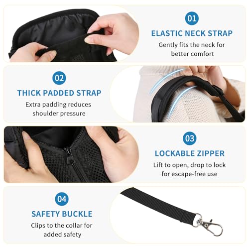 Mosago Dog Backpack Carrier with Thick Padded Bottom Support, 7–11 lbs | Adjustable Pet Front Carrier, Legs-Out Chest Carrier for Small to Medium Dogs, Easy Fit for Walking/Hiking/Camping/Traveling - size: L