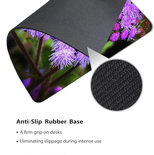 9.5x7.9 Inch Office/Gaming Mouse Pad, A Blue Morpho Butterfly on Purple Flowers Blooms Cute Anti-Slip Mat for Desk - color: Colorful Pattern Art01
